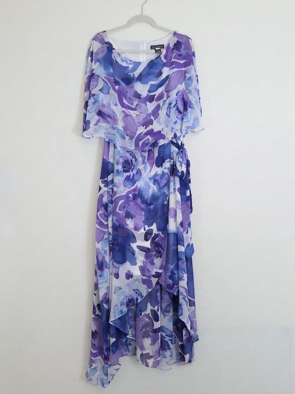 Jessica Howard Purple Floral Overlay Maxi Dress